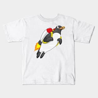 Penguin Flying Jetpack Kids T-Shirt